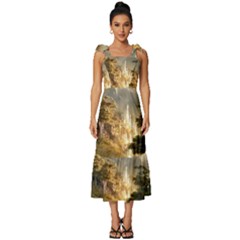 Natural Landscape Nature Vegetation Jungle Tie-strap Tiered Midi Chiffon Dress by Ravend