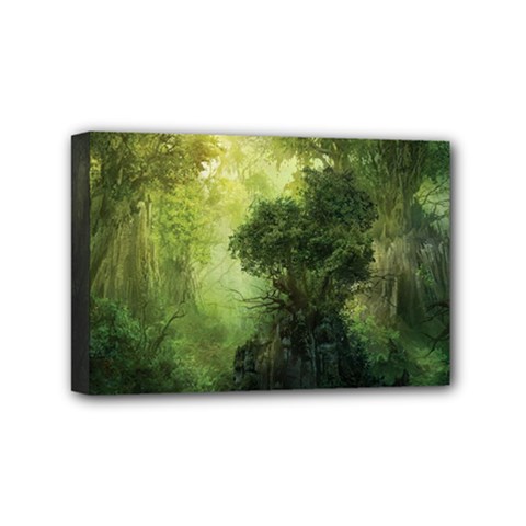 Green Beautiful Jungle Mini Canvas 6  X 4  (stretched)