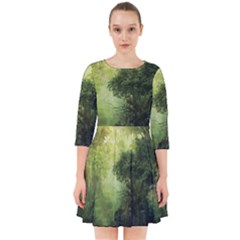 Green Beautiful Jungle Smock Dress