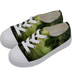 Green Beautiful Jungle Kids  Low Top Canvas Sneakers