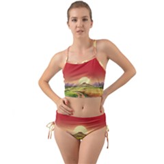 Landscape Sunset Orange Sky Pathway Art Mini Tank Bikini Set by Ravend