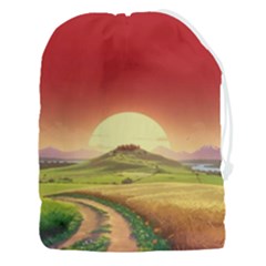 Landscape Sunset Orange Sky Pathway Art Drawstring Pouch (3xl)