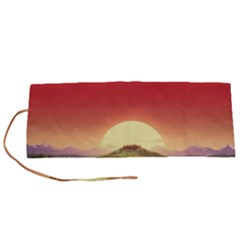 Landscape Sunset Orange Sky Pathway Art Roll Up Canvas Pencil Holder (s)