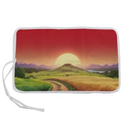 Landscape Sunset Orange Sky Pathway Art Pen Storage Case (m)