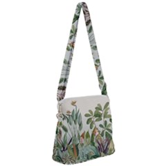 Tropical Jungle Plants Zipper Messenger Bag by Ravend