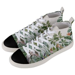 Tropical Jungle Plants Men s Mid-top Canvas Sneakers