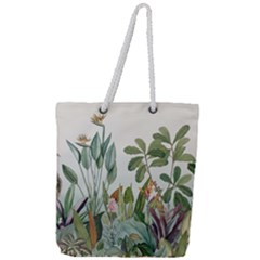 Tropical Jungle Plants Full Print Rope Handle Tote (large)