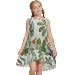 Tropical Jungle Plants Kids  Frill Swing Dress