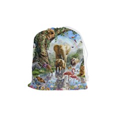 Beautiful Jungle Animals Drawstring Pouch (medium)