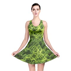 Green Pine Forest Reversible Skater Dress