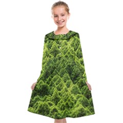 Green Pine Forest Kids  Midi Sailor Dress by Ravend
