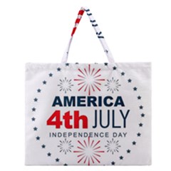 Independence Day Usa Zipper Large Tote Bag by Ravend