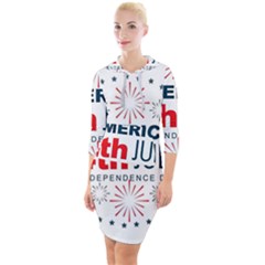 Independence Day Usa Quarter Sleeve Hood Bodycon Dress by Ravend