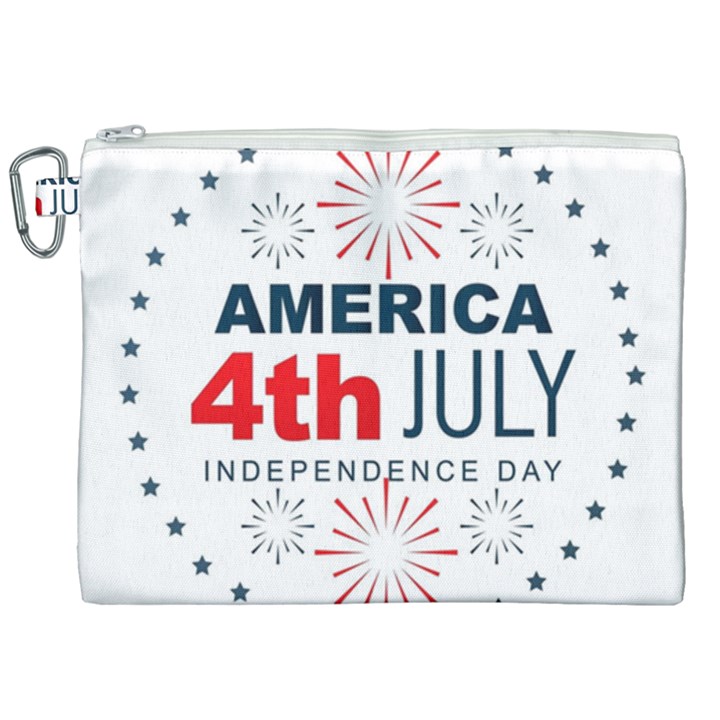 Independence Day Usa Canvas Cosmetic Bag (XXL)