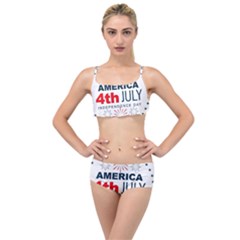 Independence Day Usa Layered Top Bikini Set