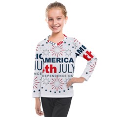 Independence Day Usa Kids  Long Mesh Tee