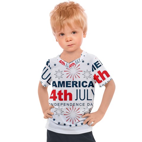 Independence Day Usa Kids  Sports Tee by Ravend