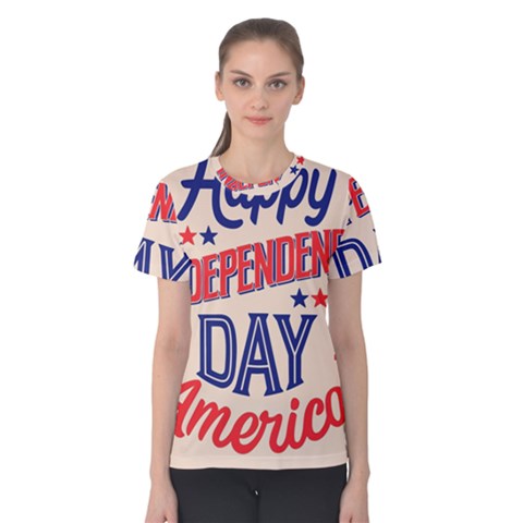 Usa Happy Independence Day Women s Cotton Tee by Ravend