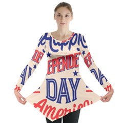 Usa Happy Independence Day Long Sleeve Tunic 