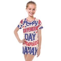 Usa Happy Independence Day Kids  Mesh Tee And Shorts Set