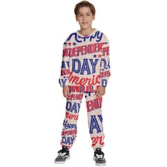 Usa Happy Independence Day Kids  Sweatshirt Set by Ravend