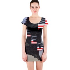 Freedom Patriotic American Usa Short Sleeve Bodycon Dress by Ravend