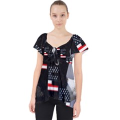 Freedom Patriotic American Usa Lace Front Dolly Top by Ravend