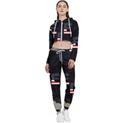 Freedom Patriotic American Usa Cropped Zip Up Lounge Set by Ravend