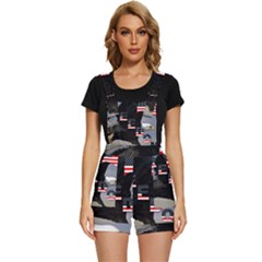 Freedom Patriotic American Usa Short Overalls by Ravend