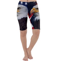 Fourth Of July Independence Day Usa American Pride Cropped Leggings  by Ravend