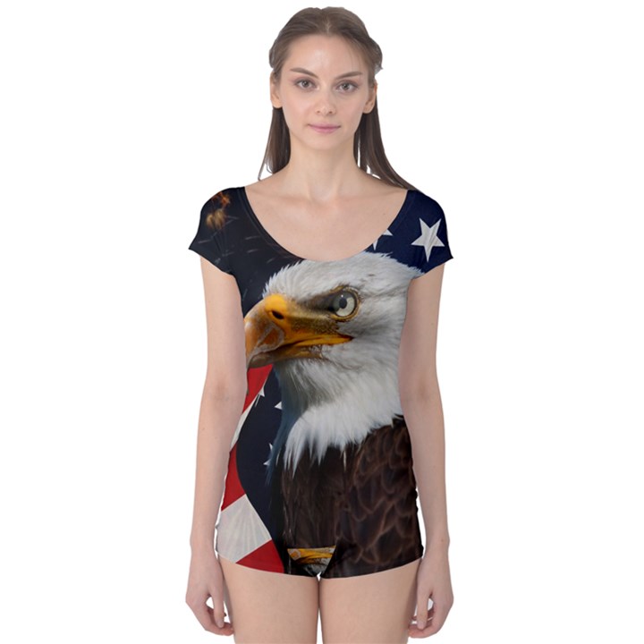 Fourth Of July Independence Day Usa American Pride Boyleg Leotard 