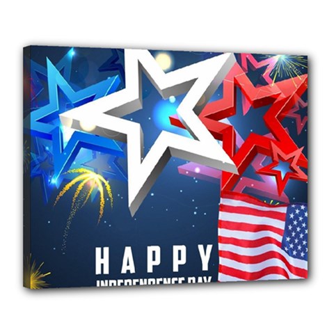 4th Of July Happy Usa Independence Day Canvas 20  X 16  (stretched) by Ravend