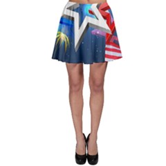 4th Of July Happy Usa Independence Day Skater Skirt