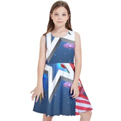 4th Of July Happy Usa Independence Day Kids  Skater Dress by Ravend