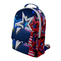 4th Of July Happy Usa Independence Day Flap Pocket Backpack (large) by Ravend