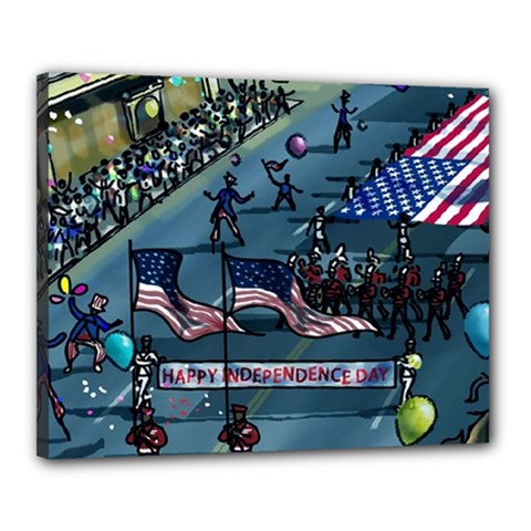July 4th Parade Independence Day Canvas 20  X 16  (stretched) by Ravend