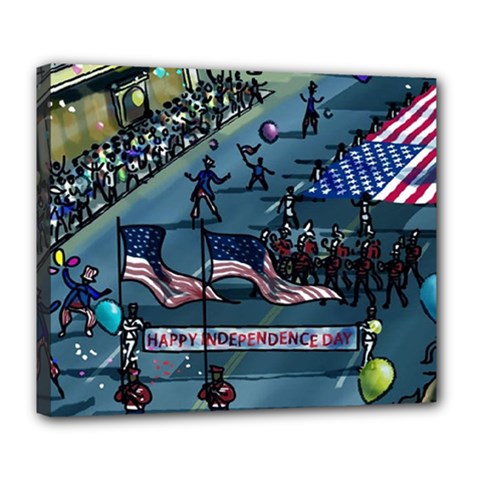 July 4th Parade Independence Day Deluxe Canvas 24  X 20  (stretched)