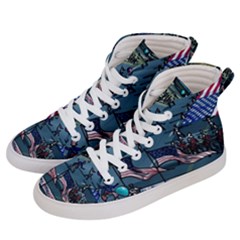 July 4th Parade Independence Day Women s Hi-top Skate Sneakers by Ravend