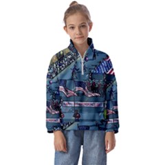 July 4th Parade Independence Day Kids  Half Zip Hoodie by Ravend