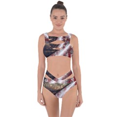 Independence Day Background Abstract Grunge American Flag Bandaged Up Bikini Set 