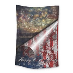 Independence Day Background Abstract Grunge American Flag Small Tapestry by Ravend