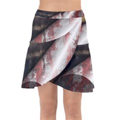 Independence Day Background Abstract Grunge American Flag Wrap Front Skirt