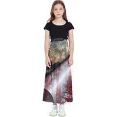 Independence Day Background Abstract Grunge American Flag Kids  Flared Maxi Skirt by Ravend