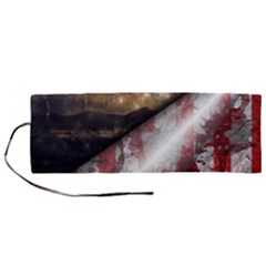 Independence Day Background Abstract Grunge American Flag Roll Up Canvas Pencil Holder (m)