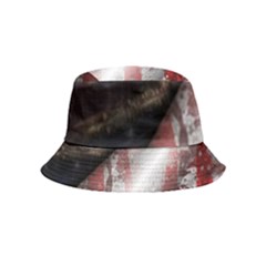 Independence Day Background Abstract Grunge American Flag Inside Out Bucket Hat (kids) by Ravend