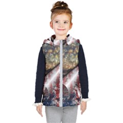 Independence Day July 4th Kids  Hooded Puffer Vest by Ravend