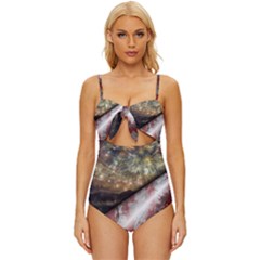 Independence Day July 4th Knot Front One-piece Swimsuit