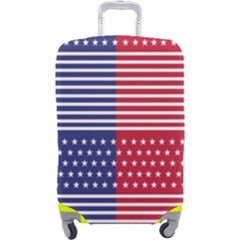 American Flag Patriot Red White Luggage Cover (large)