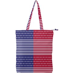American Flag Patriot Red White Double Zip Up Tote Bag by Celenk