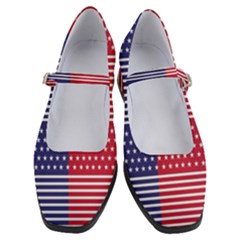 American Flag Patriot Red White Women s Mary Jane Shoes